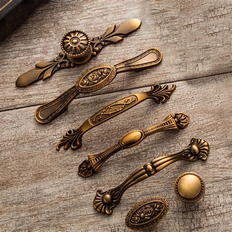 SL.GT 5Pcs Antique Arc Vintage Cabinet Handles 